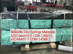 Materiais de molas de disco de Belleville X22CrMoV12-1 (DIN 1.4923), x7CrNiAl17-7 (DIN 1.4568)